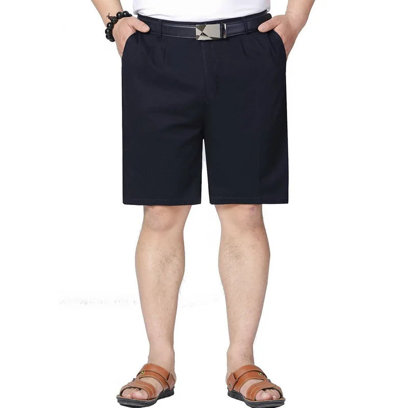 Hehope Summer Cotton shorts Men thin Loose breathable beach shorts men's Business casual suit shorts straight fold bermudas size 30-42