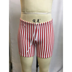 Hehope Men's Striped Sexy Skinny Shorts Red Striped Elastic Men's Shorts Casual Pants Gym Basketball Pants Men's Clothing Y2k Shorts