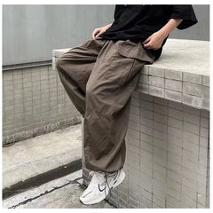 Hehope Vintage Baggy Cargo Pants Men Cotton Wide Leg Trousers Male Oversize Retro Loose Casual Japanese Streetwear Hip Hop