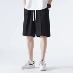 Hehope New Men'S Loose Casual Summer Stretch Ice Silk 5-Point Pants Thin Fashionable Trend Comfortable And Versatile Sports Shorts