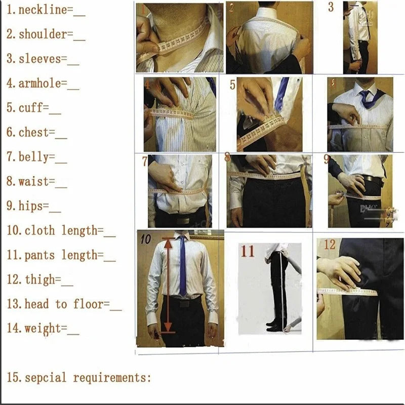 Hehope Pinstriped Wedding Suits For Men Peaked Lapel Double Breasted Groom Wear Slim Fit Tuxedo Custom Made 2 Pcs Jacket Pants