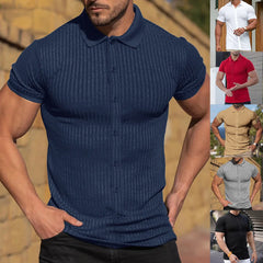 Hehope Mens Polo Shirt Summer New Fashion Casual Elastic Short Sleeve Sports Shirts Top For Men Slim Fit T-shirt Cardigan Clothing