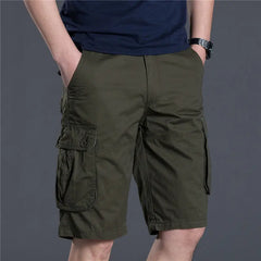 Hehope Summer Men Cotton Loose Cargo Shorts Streetwear Fashion Male Clothes Claret 4 Pockets Straight 5 Points Thin Casual Short Pants