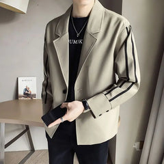 Hehope 2024 Autumn Winter Boyfriend New Spliced Suit Collar Button Pocket Fashion Solid Color Minimalist Casual Long Sleeve Jackets