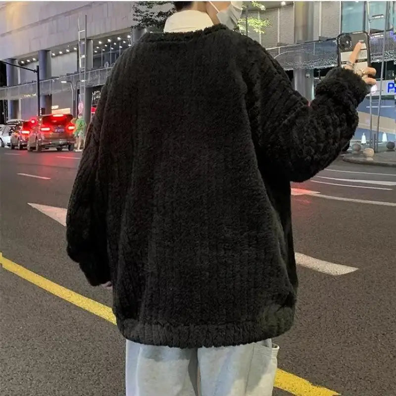 Hehope 2024 Winter Korean Style Thicken Mens Warm Sweater Men Fashion Warm Sweaters Men's Streetwear Pullovers Male Coats Size M-XXL