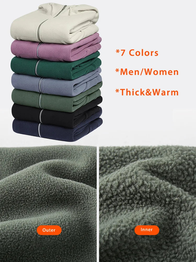 Hehope New Men's Winter Basic Hoodies Thick Warm Polar Fleece Zip Up Sweatshirts Couples Thermal Casual Hoody Jackets and Coats