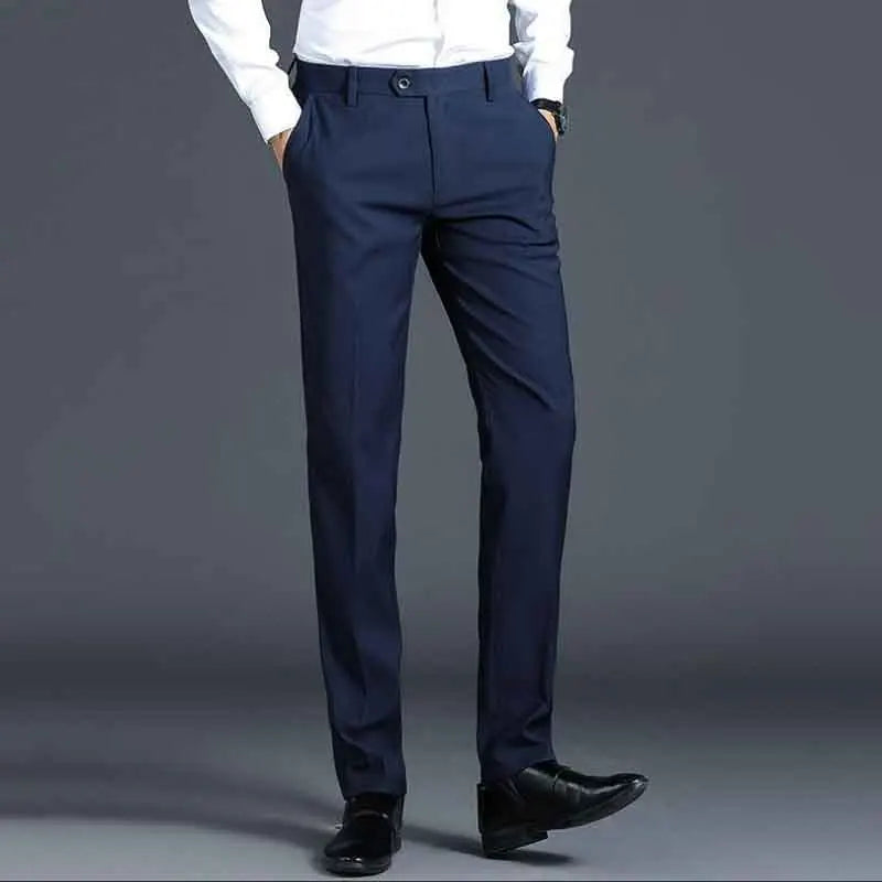 Hehope Business Casual Men Straight Suit Pants Spring Autumn Streetwear Fashion New Male Clothes Social Solid Formal Wear Slim Trousers