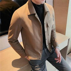 Hehope Brand Clothing Men Spring High Quality Casual Woollen Jackets/Male Fashion Solid Color Slim Fit Short Casual Coats S-3XL