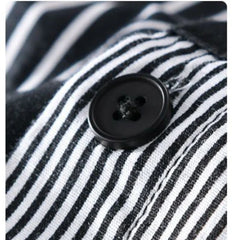 Hehope 2024 Summer Men's New Short Sleeved Trendy Casual Shirt Loose Contrast Stripe Splicing Comfortable and Versatile Shirt Outwear