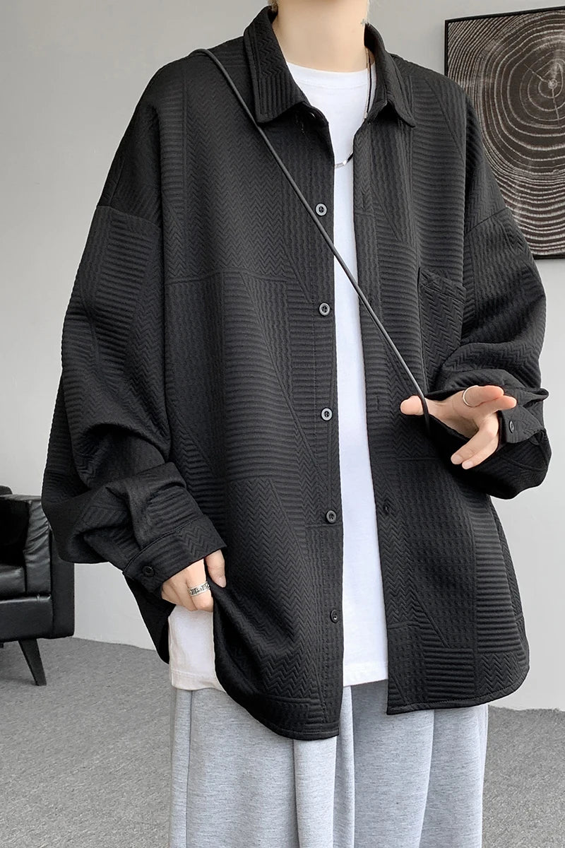 Hehope Autumn Japanese Style Oversized Harajuku Shirt Men Casual Loose Blouse Plus Size 5XL-M All Match Fashion Streetwear Male Clothes