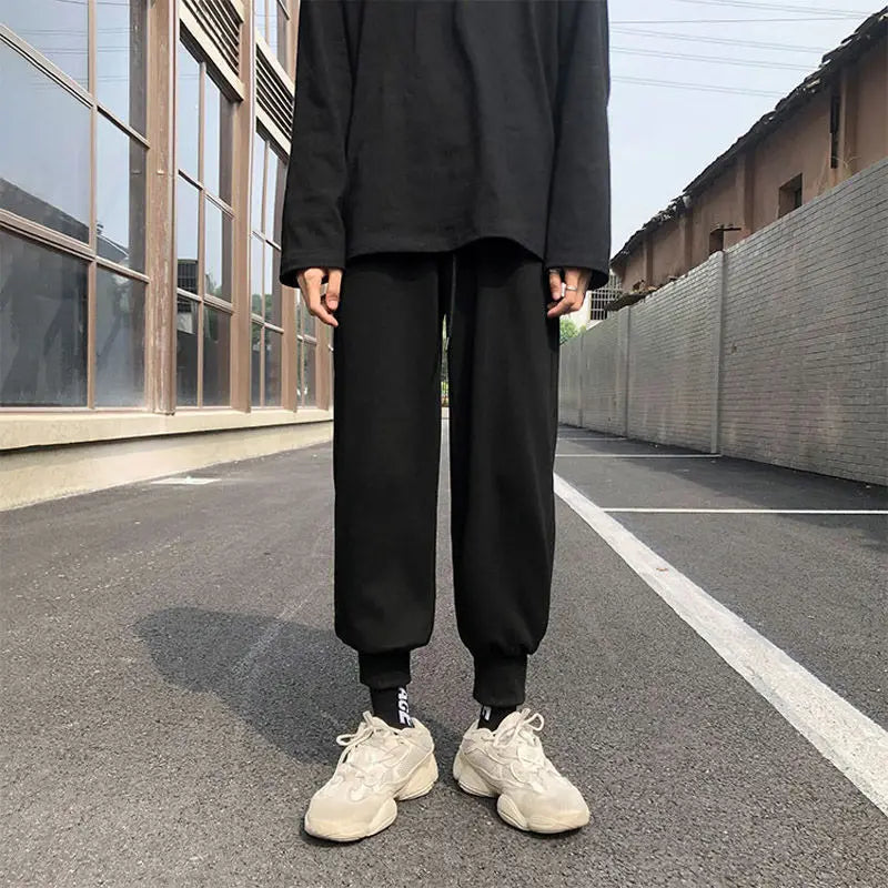 Hehope 2024 Spring and Autumn Casual Loose Oversized Trendy Japanese Versatile Trendy Brand High Waist Drawstring Ankle Sports Pants