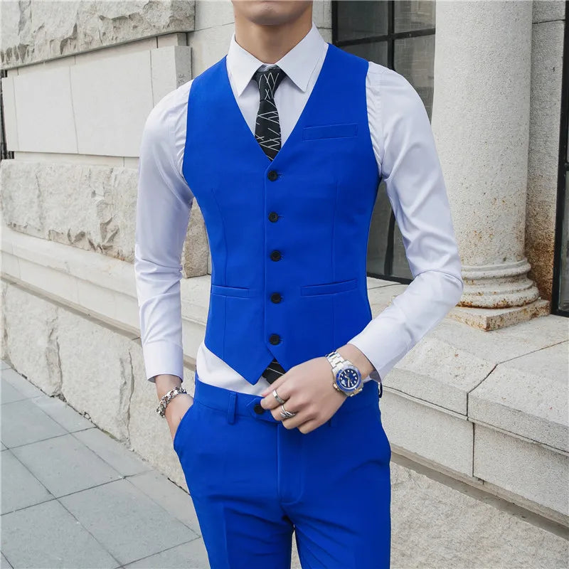 Hehope Brand clothing Men spring high quality Business suit Vest/Male slim fit fashion office dress Blazers Vest 4XL-M