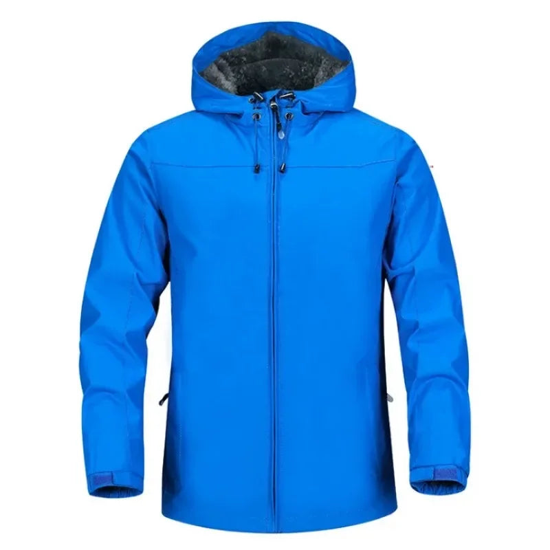 Hehope Plus Outdoor Wind And Waterproof Men's Jacket Zipper Hooded Warm Male Coats Autumn Casual Sports Camping Hiking Climbing Jackets