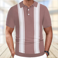 Hehope Streetwear Vintage Knitted Striped Polo Shirt Men Fashion Slim Short Sleeve Polos Summer Mens Knitwear Casual Ice Silk Polo Tops