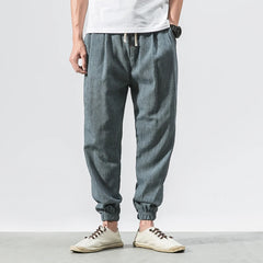 Hehope Cotton Linen Casual Harem Pants Men Joggers Man Summer Trousers Male Chinese Style Baggy Pants Harajuku Clothe