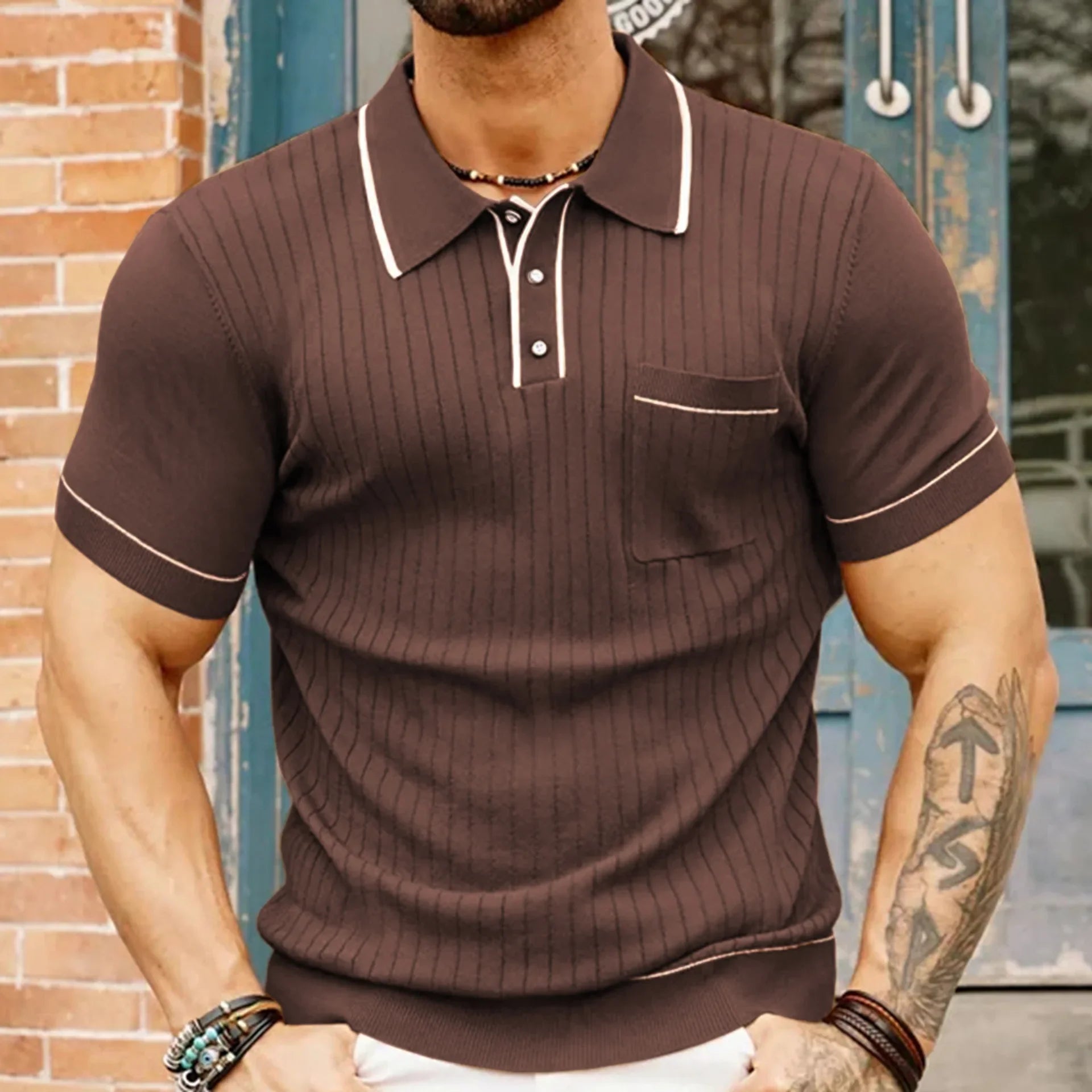 Hehope Men's Sexy Cut-out Shorts Two Sets Summer See-through Men's Shirt Suit Business Casual Male Polo Shirt Men's Clothing Tracksuit