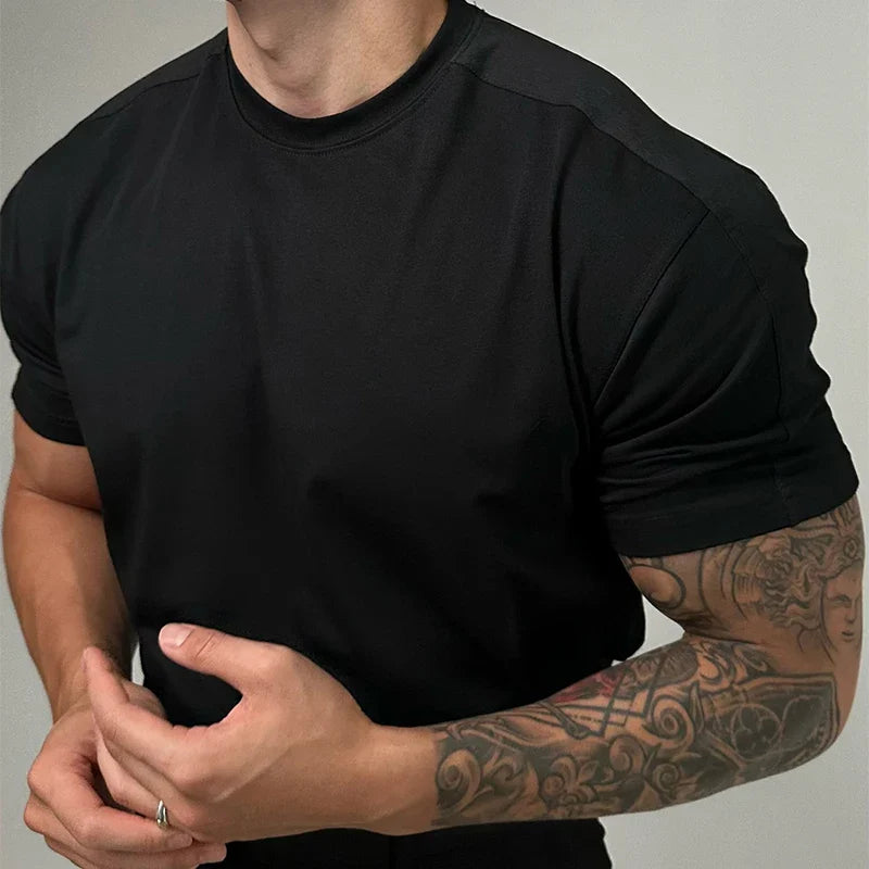 Hehope 2024 Summer New Mens T-shirts Pure Cotton Breathable Slim Short Sleeve O Neck Bottoming T Shirt Streetwear Men Casual Pullovers