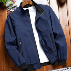 Hehope High Quality Business Casual Solid Color Jackets For Men 2024 New Spring  Autumn Fashion Long Sleeve Standing Neck Men  Jacket