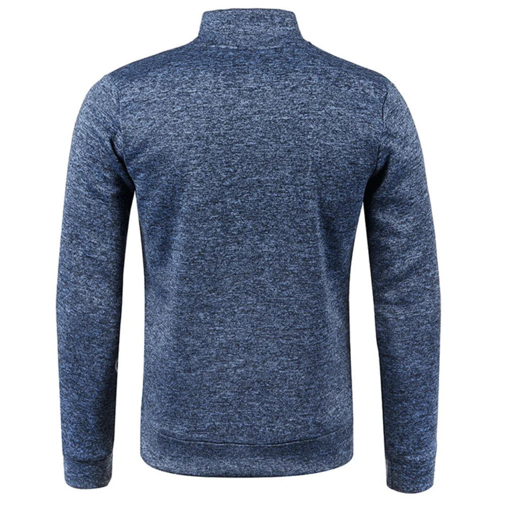 Hehope Autumn Winter Men's Zipper Knit Long Sleeves Thin Cashmere Fashion Top Sweater Coat