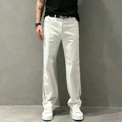 Hehope Trousers White Straight Male Cowboy Pants Retro Jeans for Men Classic Cheap Denim Aesthetic Stylish Baggy 90s Streetwear Loose