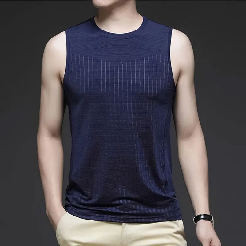 Hehope 2024 Elegant Fashion Harajuku Slim Fit Ropa Hombre Loose Casual Sport All Match T-shirts Solid O Neck Insert Sleeveless Vest