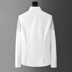 Hehope Luxury Wing Rhinestone Men's Shirt 2024 Spring Long Sleeve Casual Shirts Banquet Party Stage Shirt Vintage Streetwear Blouse 5XL