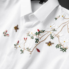 Hehope Brand Embroidery Men's Shirt 2021 Autumn Long Sleeve Casual Business Dress Shirt Slim Streetwear Social Tuxedo Men Clothing