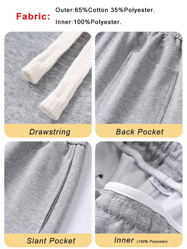 Hehope Spring Autumn Men Sweatpants Korean Fashion Sportswear Drawstring Wide Leg Straight Track Pants Cotton Casual Loose Trousers