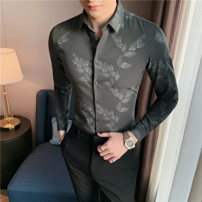 Hehope British Style Men Long Sleeved Shirt 2024 Autumn Anti-wrinkle Soft Solid Casual Elastic Slim Fit Camisas Y Blusas Men Clothing