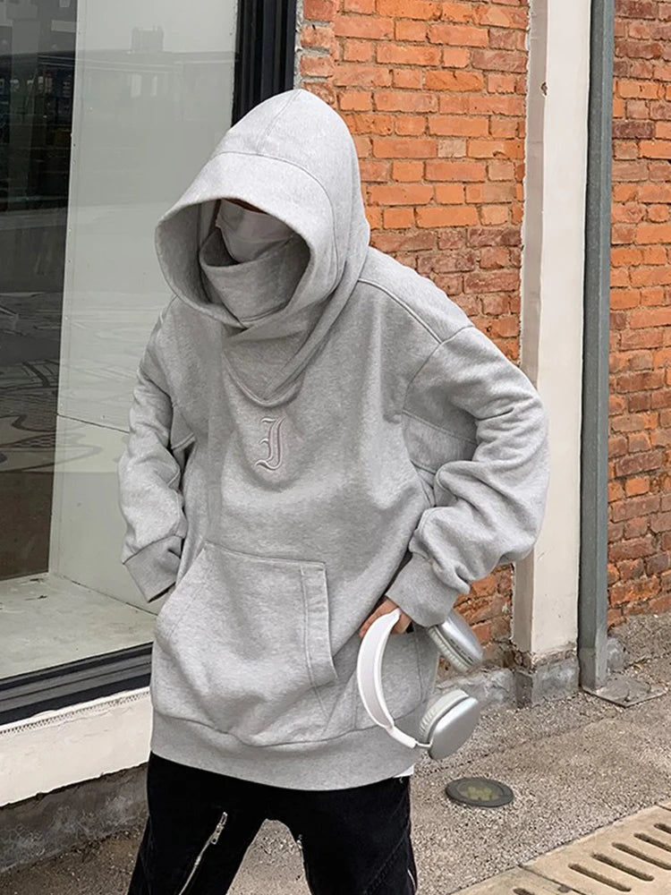 Hehope 2024 autumn and winter styles with plush and thickened high neck hooded, niche social anxiety loose fitting, trendy men