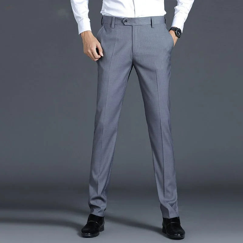 Hehope Business Casual Men Straight Suit Pants Spring Autumn Streetwear Fashion New Male Clothes Social Solid Formal Wear Slim Trousers