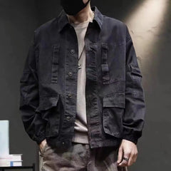 Hehope Male Jean Coats Outwear Cargo Khaki Autumn Men's Denim Jacket Big Size Menswear Cheap Price Stylish Clothing One Piece Vintage L