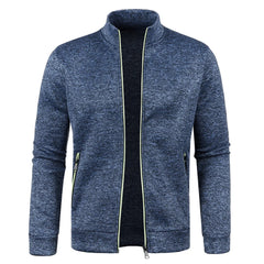 Hehope Autumn Winter Men's Zipper Knit Long Sleeves Thin Cashmere Fashion Top Sweater Coat