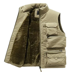 Hehope Men's Vest Coat Winter Sleeveless Jacket Waistcoat Thick Warm Fleece Workwear Tops Cargo Vest Windbreaker Fashion Big Size 6XL