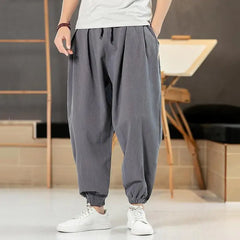 Hehope Simplicity Handsome Loose  Pants Pockets Solid Color Comfortable Man Patchwork Fashion Casual Spring Summer Men's Clothing