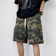 Hehope Camouflage Shorts Men Casual American Vintage Cargo Knee-length Loose Summer Thin Clothing Military Tactical Harajuku Fashion