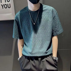 Hehope Thin Spring Summer Solid Color Round Neck Man Simplicity Short Sleeve T-Shirts Pullovers Fashion Casual Men's Clothing Loose