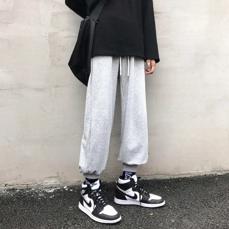 Hehope 2024 Spring and Autumn Casual Loose Oversized Trendy Japanese Versatile Trendy Brand High Waist Drawstring Ankle Sports Pants