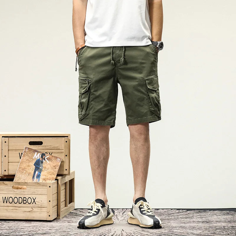 Hehope Cargo Shorts Men Summer Thin Loose Young Fashion Black High Waisted Pockets Boy Fast Half Trousers