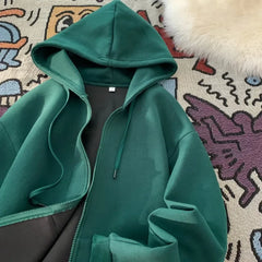 Hehope Zip Hooded Sweatshirt Coat For Men Cotton Hoodie Basic Solid Color Casual Unisex Hoodies Male Clothing