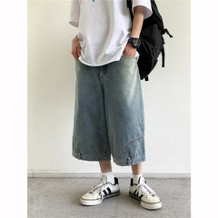 Hehope Summer Korean Hip Hop Denim Shorts Men Women Streetwear Skateboard Jeans Preppy Harajuku Casual Cargo Capri Trousers Unisex