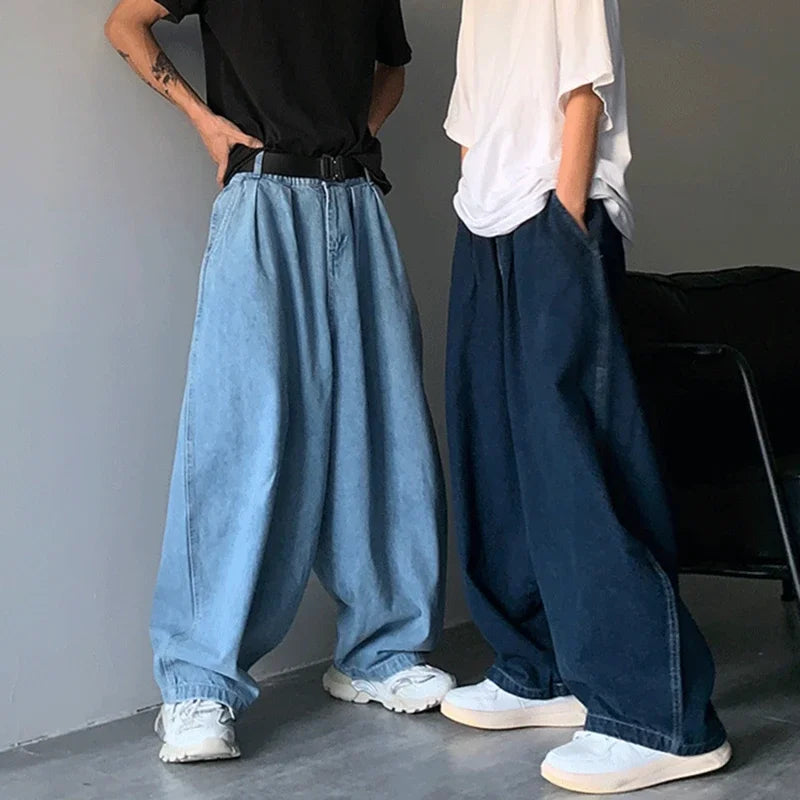 Hehope Unisex Wide Leg Cargo Pants Streetwear Baggy Jeans Spring Autumn Men Korean Jeans Loose Straight Male Brand Clothing New