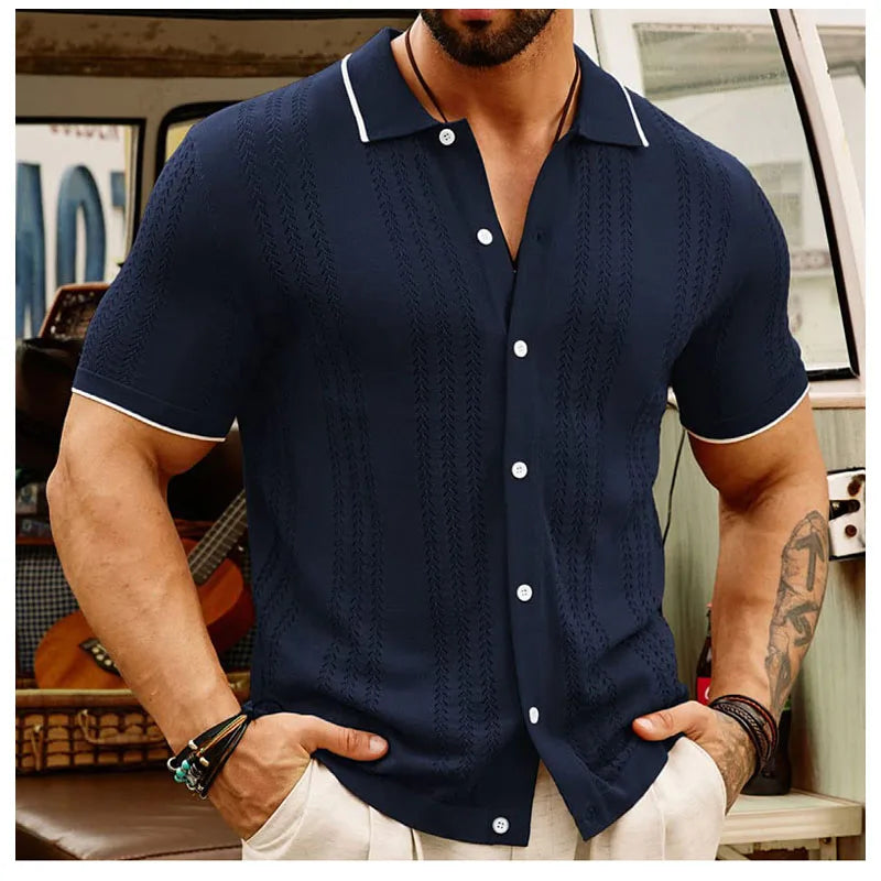 Hehope Summer Male Ice Silk Short-sleeved Two-piece Set Business Casual Men's Suit Men's Clothing High Quality Men's Two-piece Set Gym