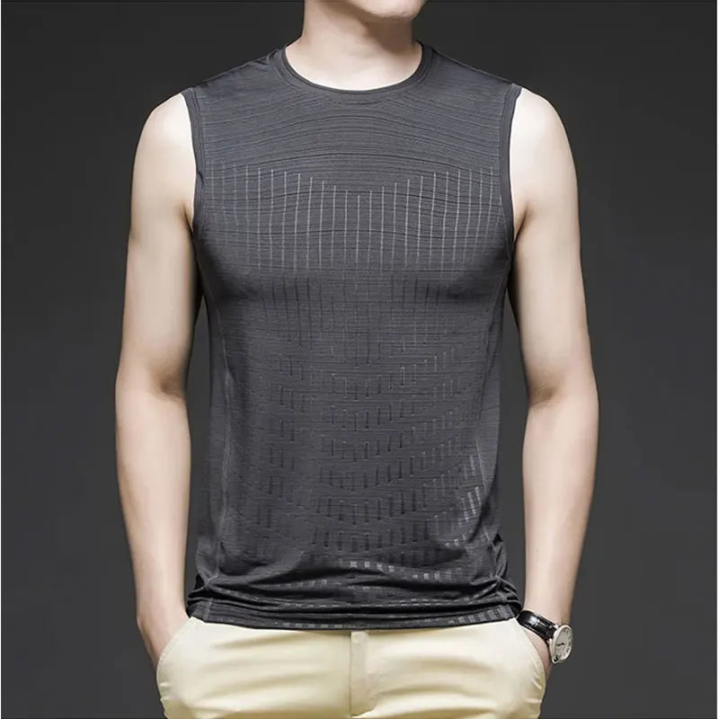 Hehope 2024 Elegant Fashion Harajuku Slim Fit Ropa Hombre Loose Casual Sport All Match T-shirts Solid O Neck Insert Sleeveless Vest