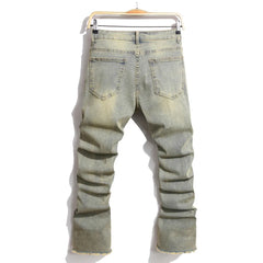 Hehope Streetwear Retro Style Men Ripped Spliced Slim Jeans Trousers Hip hop Holes Stylish Denim Pants For Male