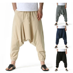 Hehope New Men Harem Pants Sweatwear Baggy Casual Yoga Loose Cotton Sport Jogging Pants Cross Pants for Men Japanese Streetwear