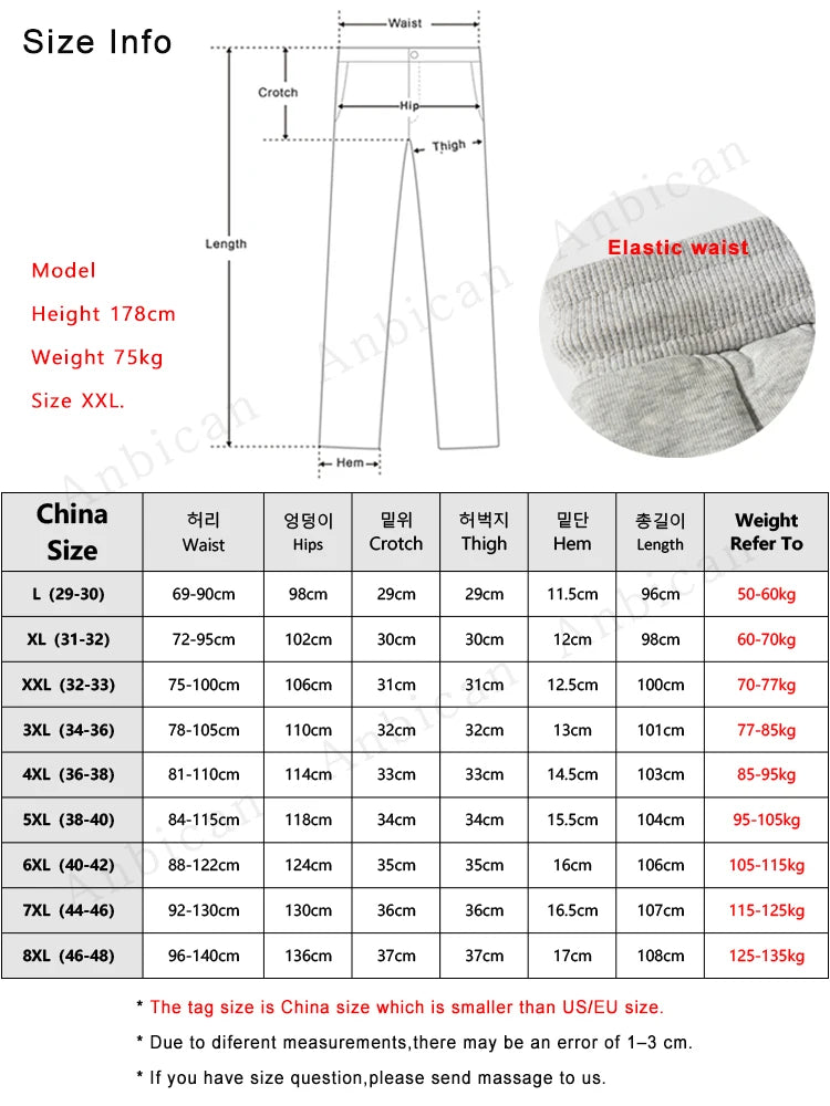 Hehope Autumn New Men's Jogger Pants Big Size Sportswear Zip Pockets Slim Grey Sweatpants Cotton Casual Track Trousers for Men 8XL