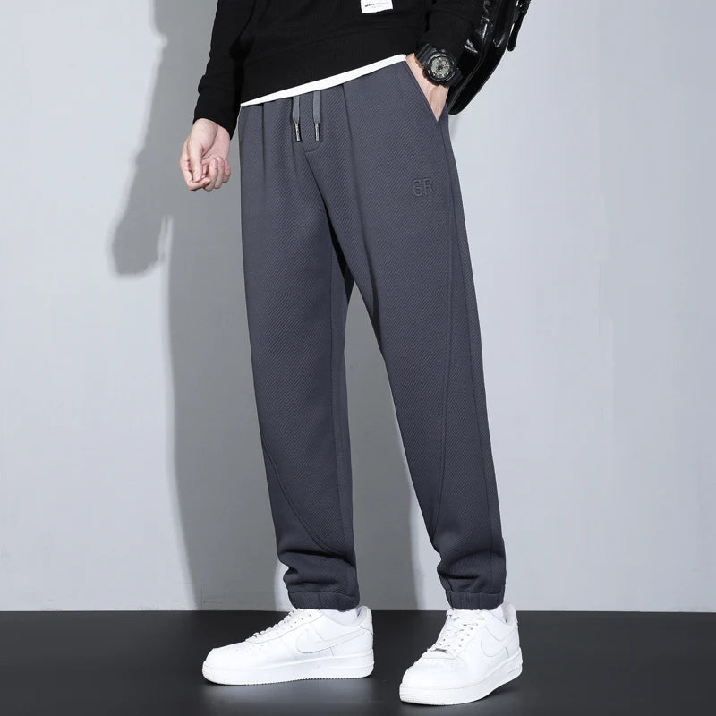 Hehope Men Long Pants Autumn and Winter Mens Casual Fleece Sweatpants Soft Sports Pants Jogging Pants M-6XL