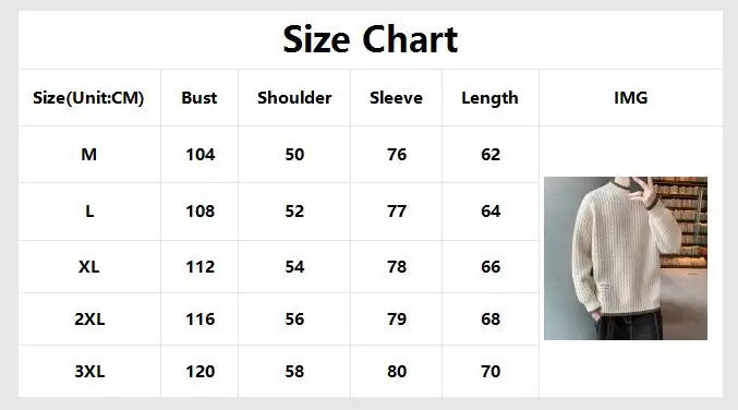 Hehope Winter Men's Sweater Round Neck Autumn Knitwear Loose Warm Pullover Solid Color Sweater Ropa Hombre