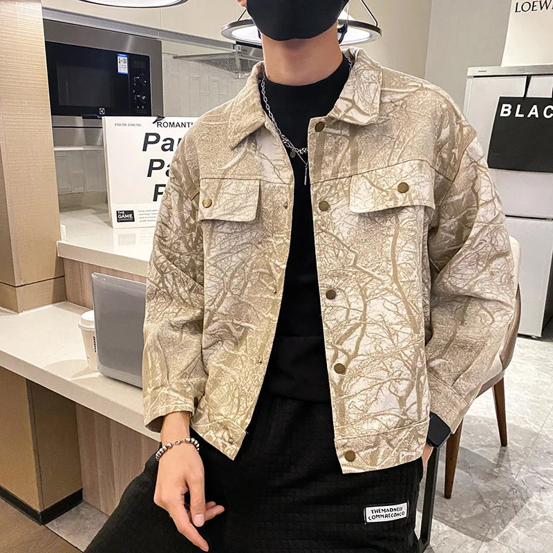 Hehope Autumn Denim Jacket Men Casua Social Streetwear Outwear Fashion Loose Streetwear Social Windbreaker Coat Men Clothing